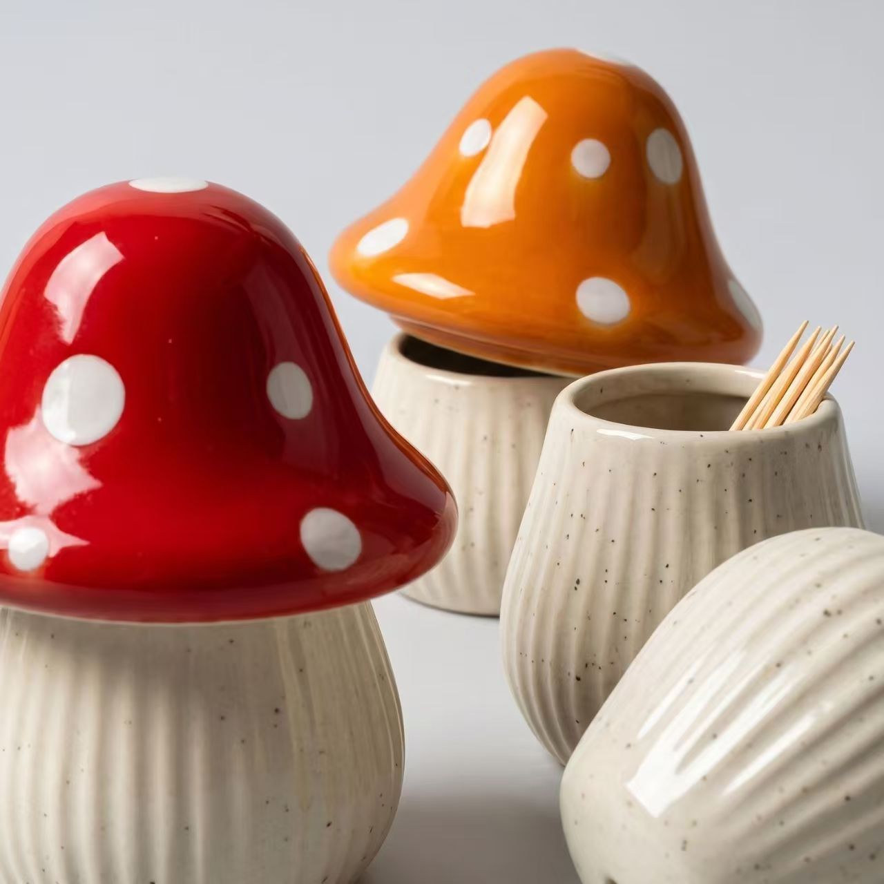 Cartoon Mushroom Ceramic Stora - Kitchen Gadgets Organizer review and price
