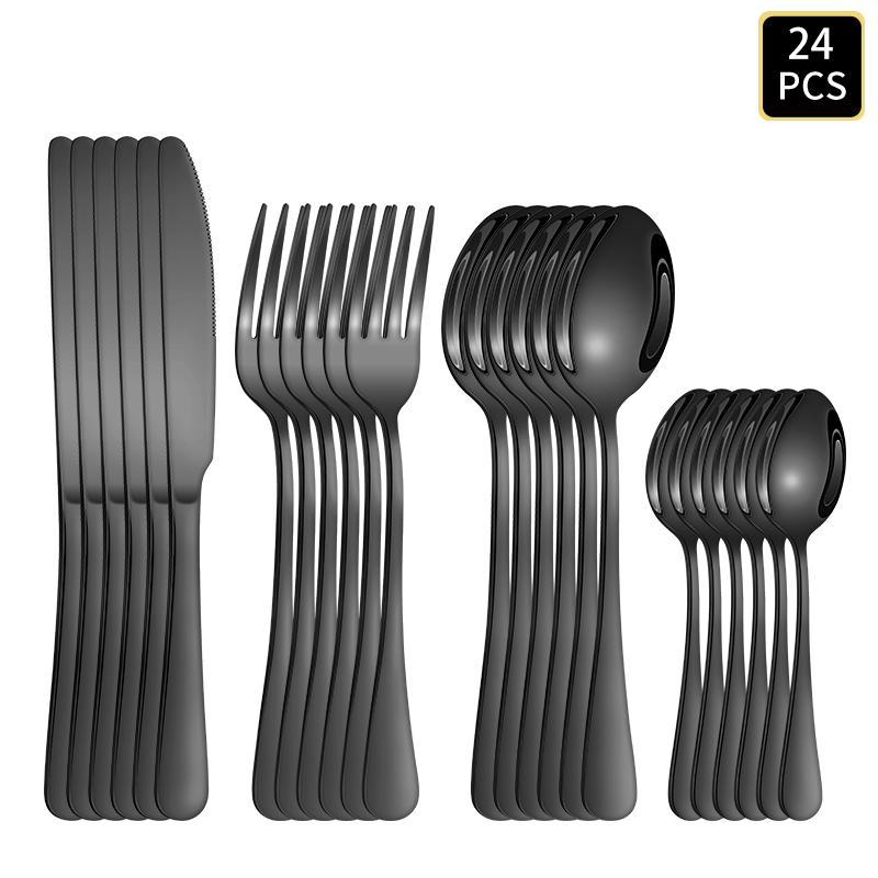 4/6/16/24pcs Black Stainless S - Kitchen Gadgets Gold review and price